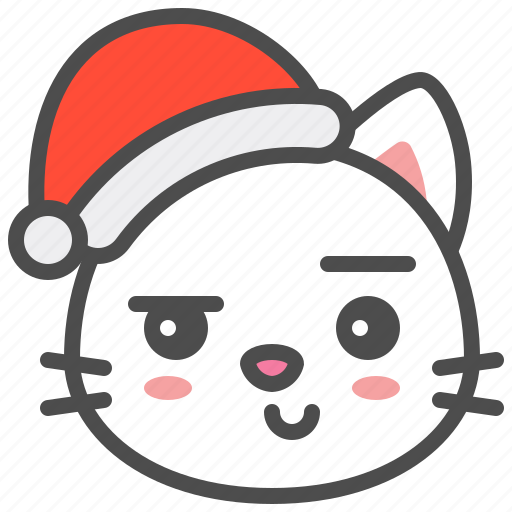 Cat, christmas, hat, kitten, santa, smiking, xmas icon - Download on Iconfinder
