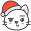cat, christmas, hat, kitten, santa, smiking, xmas 