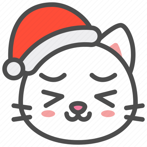 Cat, christmas, hat, kawaii, kitten, santa, xmas icon - Download on Iconfinder