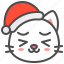 cat, christmas, hat, kawaii, kitten, santa, xmas 