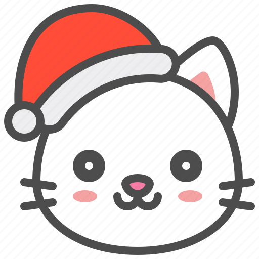 Cat, christmas, hat, kitten, santa, satisfy, xmas icon - Download on Iconfinder