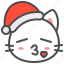cat, christmas, hat, kitten, love, santa, xmas 
