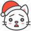 cat, christmas, hat, kitten, sad, santa, xmas 