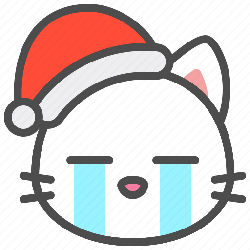 Cat, christmas, cry, hat, kitten, santa, xmas icon - Download on Iconfinder