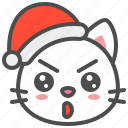 cat, christmas, hat, kitten, santa, surprise, xmas