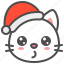 cat, christmas, hat, kitten, santa, whistling, xmas 