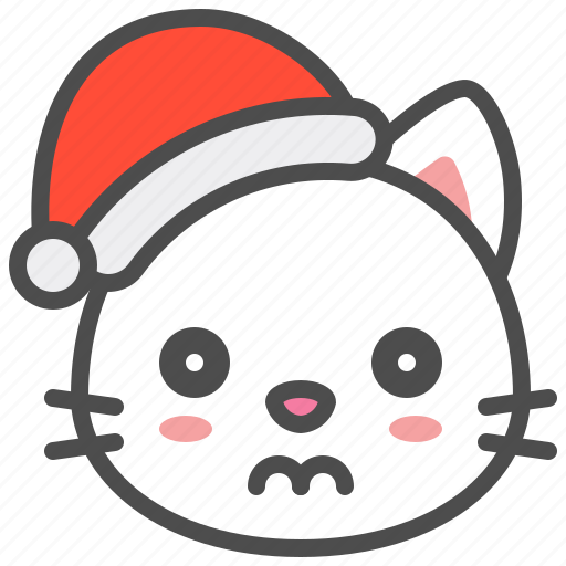 Cat, christmas, doubt, hat, kitten, santa, xmas icon - Download on Iconfinder