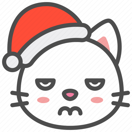 Boring, cat, christmas, hat, kitten, santa, xmas icon - Download on Iconfinder