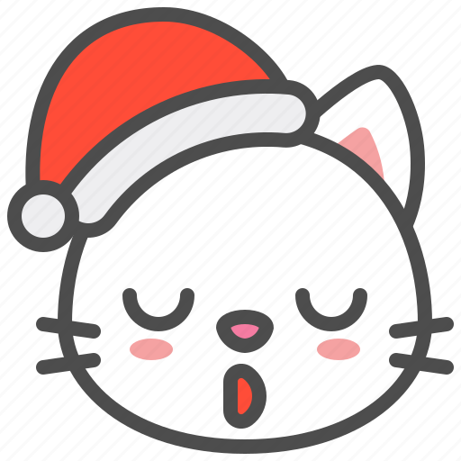 Cat, christmas, hat, kitten, santa, sleep, xmas icon - Download on Iconfinder
