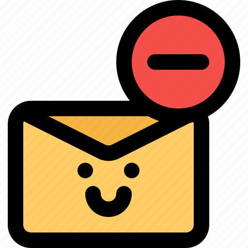 Delete, remove, minus, mail, message, cute, email icon - Download on Iconfinder