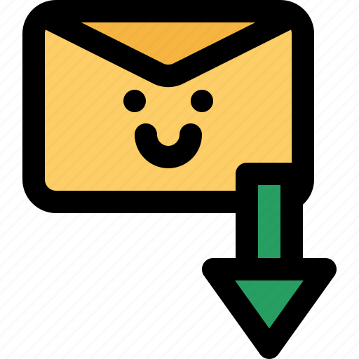 Down, download, message, mail, cute, mailbox, email icon - Download on Iconfinder