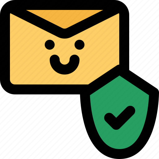 Protected, safe, protection, mail, message, cute, email icon - Download on Iconfinder