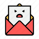 angry, envelope, letter, mail, message, news, newsletter