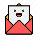 envelope, evil, letter, mail, message, news, newsletter