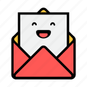 envelope, happy, letter, mail, message, news, newsletter
