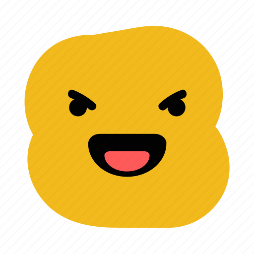 Doodle, emoticon, evil, expression, laughing, naughty, smile icon - Download on Iconfinder