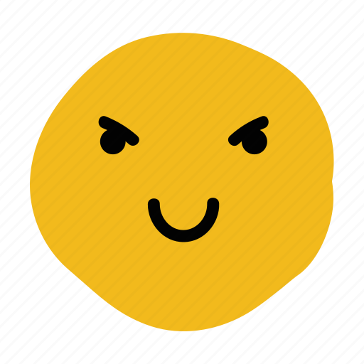 Doodle, emoticon, evil, expression, naughty, planning icon - Download on Iconfinder