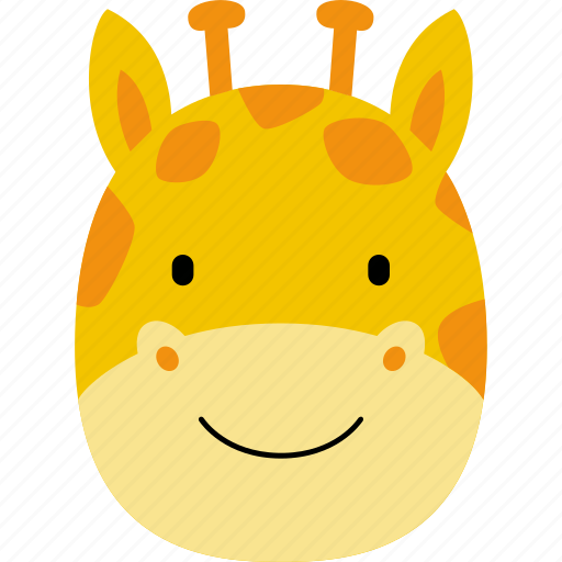 Giraffe, animal, face, wild, cute, funny, cartoon icon - Download on Iconfinder