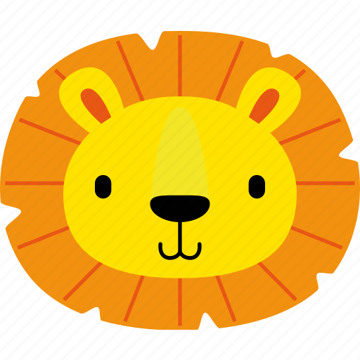 Lion, animal, face, wild, cute, funny, cartoon icon - Download on Iconfinder