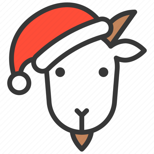 Download Animal, avatar, christmas, farm, goat, hat, xmas icon