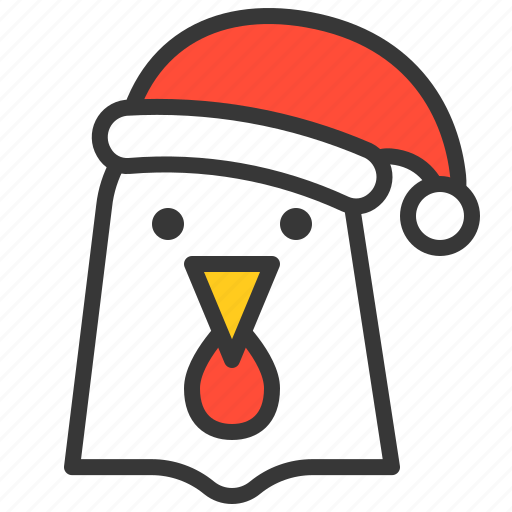 Chicken, christmas, farm, hat, hen, rooster, xmas icon - Download on Iconfinder