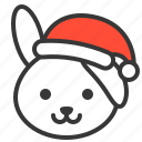 animal, avatar, bunny, christmas, farm, hat, rabbit