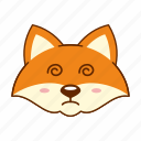 animal, confuse, cute, emoji, fox