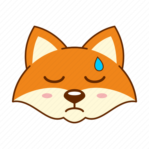 Animal, cute, down, emoji, fox icon - Download on Iconfinder