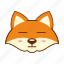 animal, cute, emoji, face, flat, fox 