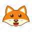 animal, cute, emoji, fox, happy 