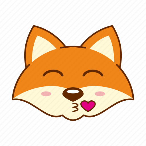 Animal, cute, emoji, fox, kiss icon - Download on Iconfinder