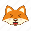 animal, cute, emoji, fox, smile 
