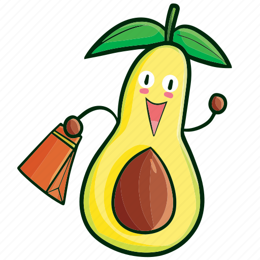 Avocado, fruit, sweet, kawaii icon - Download on Iconfinder