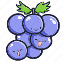 grape, fruit, kawaii, sweet