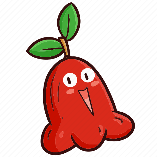 Water apple, fruit, kawaii, sweet icon - Download on Iconfinder