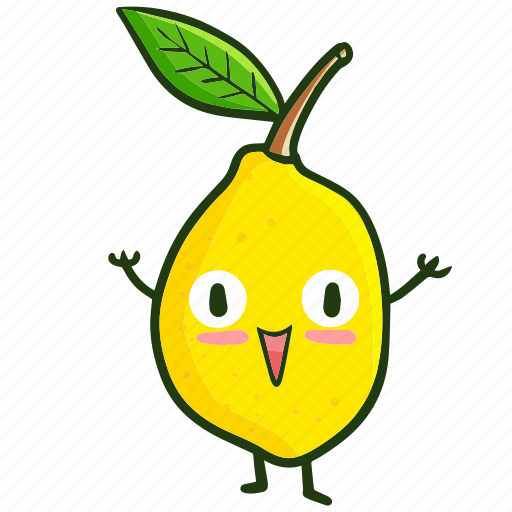 Lemon, happy, fruit, kawaii icon - Download on Iconfinder