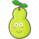 pear, fruit, kawaii, smile