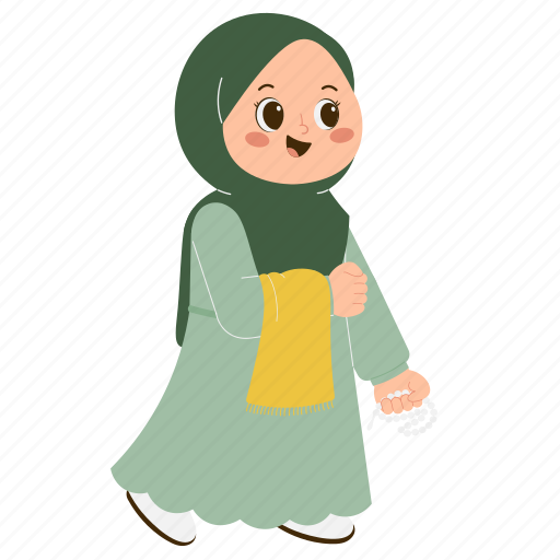 Hijab, girl, islamic, ramadan, religion, kid, character icon - Download on Iconfinder