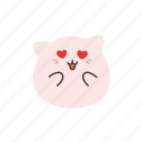kawaii, cute, emoji, emoticon, cat, eyes, love
