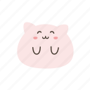 kawaii, cute, emoji, emoticon, cat, happy