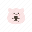 kawaii, cute, emoji, emoticon, cat, phone, smile