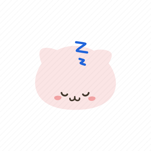 Kawaii, cute, emoji, emoticon, cat, sleep, sleeping icon - Download on Iconfinder