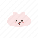 kawaii, cute, emoji, emoticon, cat, smile, blink