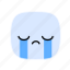 kawaii, cute, emoji, emoticon, crying, sad 