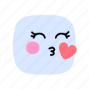 kawaii, cute, emoji, emoticon, love, kiss, smile