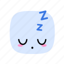 kawaii, cute, emoji, emoticon, sleep, sleeping, tired
