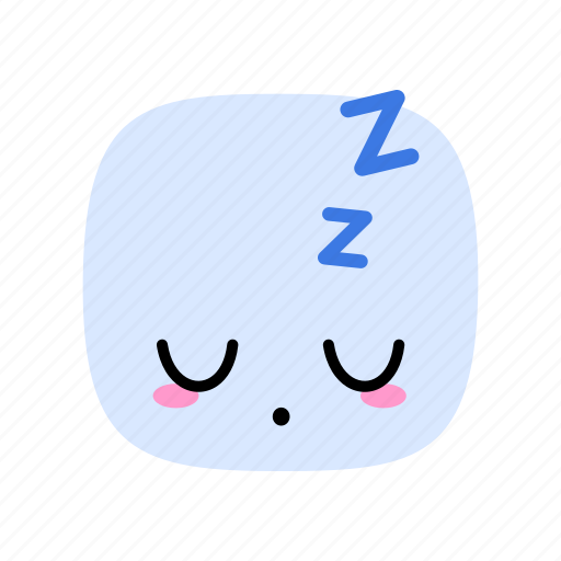 Kawaii, cute, emoji, emoticon, sleep, sleeping, tired icon - Download on Iconfinder