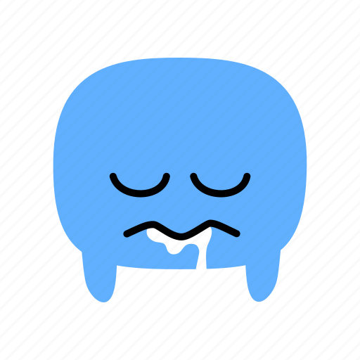 Kawaii, cute, puke, frost, freez, sick, emoji icon - Download on Iconfinder