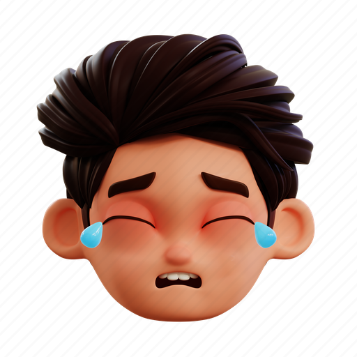Crying, emoji, boy, little boy, emoticon, male, expression 3D illustration - Download on Iconfinder