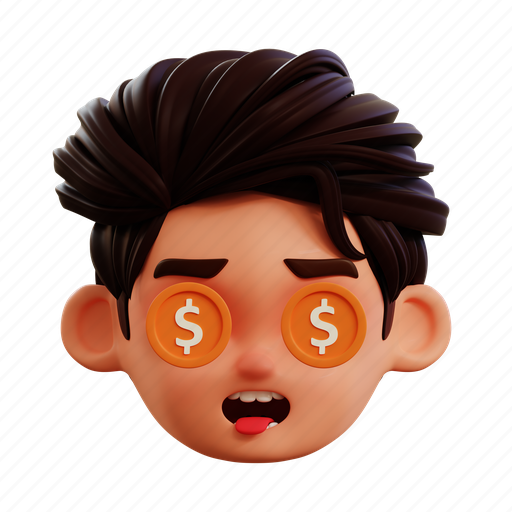 Dollar, emoji, emoticon, smiley, currency, business 3D illustration - Download on Iconfinder